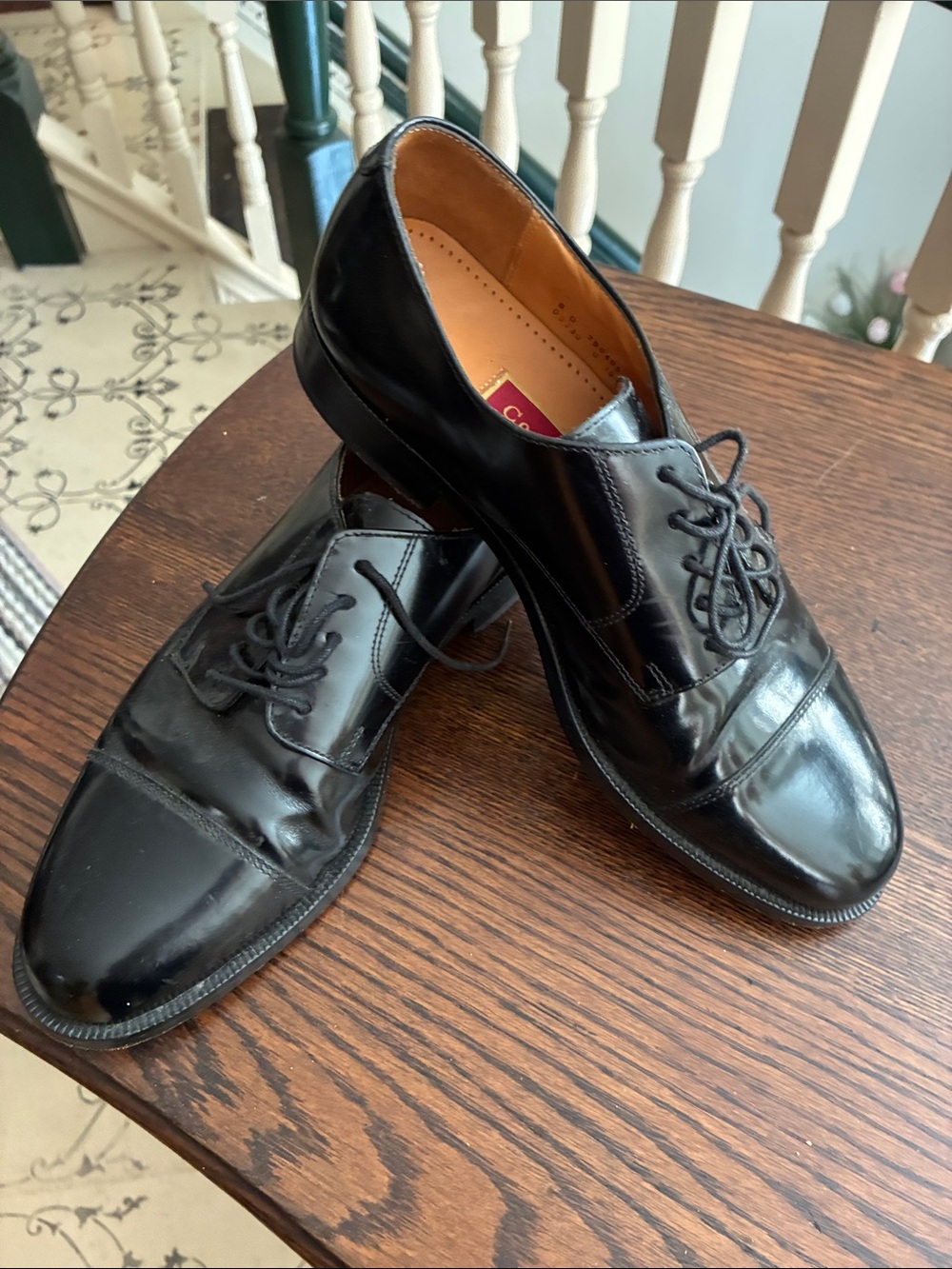 Cole Haan Black Cap-Toe Oxford Lace-Up Dress Shoes